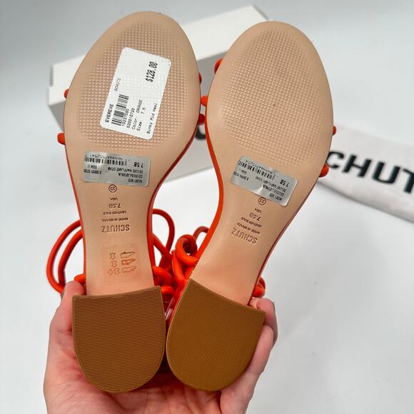 SCHUTZ Evereve New in Box Binky Mid Strappy Heel Sandal in Orange // 7.5 - Picture 10 of 13